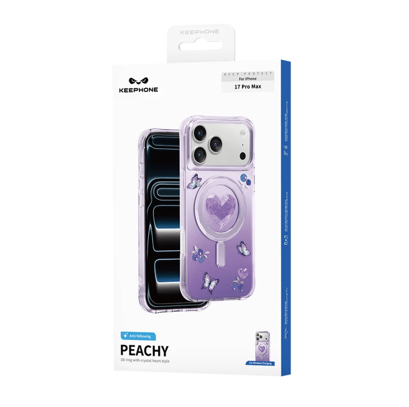 techplus Keephone Peachy 3D Heart Case for iPhone 17 Pro MagSafe Compatible Keephone Peachy 3D Heart Case for iPhone 17 Pro