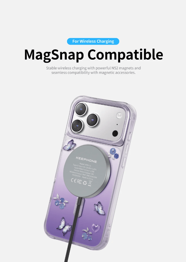 techplus Keephone Peachy 3D Heart Glitter MagSafe Case for iPhone 17 Pro Max Keephone Peachy 3D Heart MagSafe Case iPhone 17 Pro Max