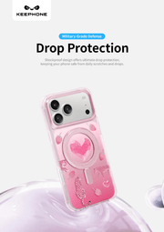 techplus Keephone Peachy 3D Heart Glitter MagSafe Case for iPhone 17 Pro Max Keephone Peachy 3D Heart MagSafe Case iPhone 17 Pro Max