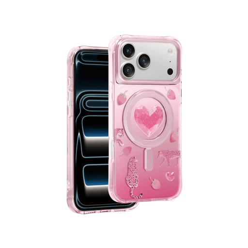 techplus Keephone Peachy 3D Heart Glitter MagSafe Case for iPhone 17 Pro Max Keephone Peachy 3D Heart MagSafe Case iPhone 17 Pro Max