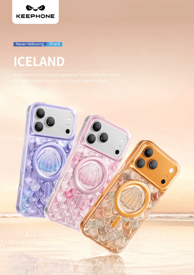 techplus Keephone Iceland Glitter MagSafe Case for iPhone 17 Pro Max 3D Diamond Keephone Iceland Glitter Case For iPhone 17 Pro Max