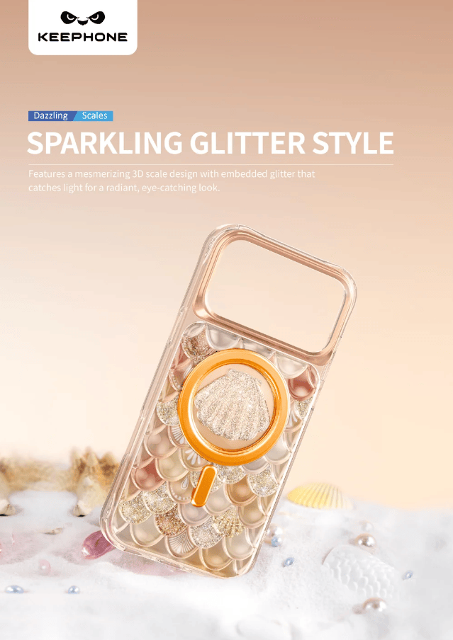 techplus Keephone Iceland Glitter Case for iPhone 17 Pro MagSafe with 3D Diamond Shell Keephone Iceland Glitter Case for iPhone 17 Pro