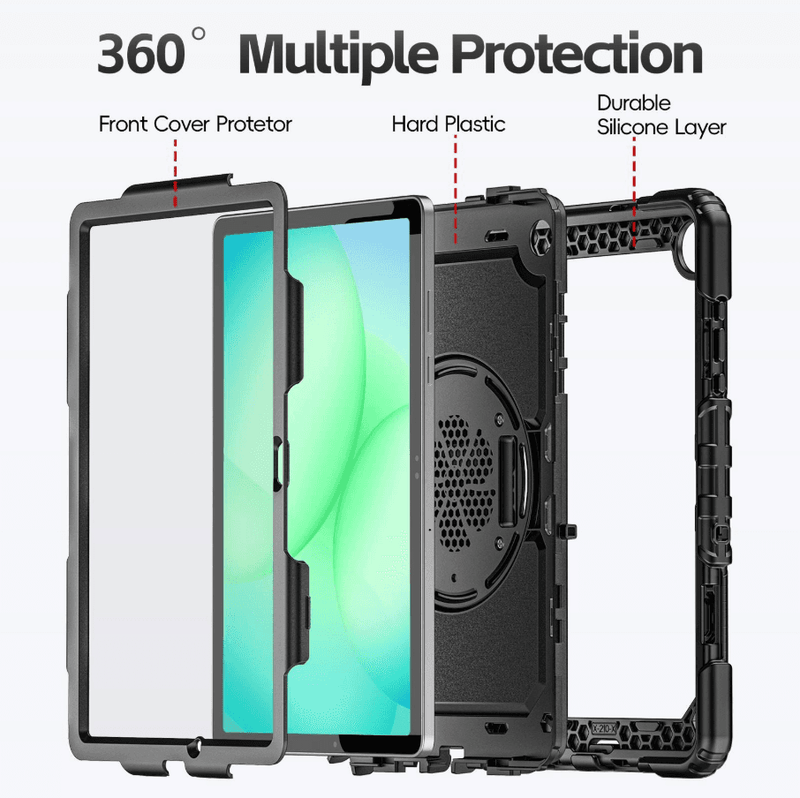 techplus Samsung Galaxy Tab A11 8.7-inch Heavy Duty Rugged Shockproof Silicone Case With Front Screen Protector Samsung Galaxy Tab A11 8.7-inch Heavy Duty Rugged Shockproof Silicone Case With Front Screen Protector