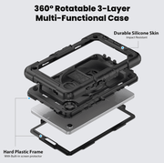 techplus Samsung Galaxy Tab A11+ Plus 11-inch Heavy Duty Rugged Shockproof Silicone Case With Front Screen Protector Samsung Galaxy Tab A11+ Plus 11-inch Heavy Duty Rugged Shockproof Silicone Case With Front Screen Protector