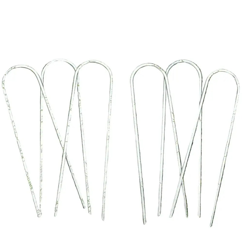 Heavy-Duty U-Shaped Galvanized Steel Trampoline Stakes by Habicare