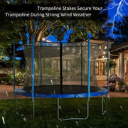 Heavy-Duty U-Shaped Galvanized Steel Trampoline Stakes by Habicare