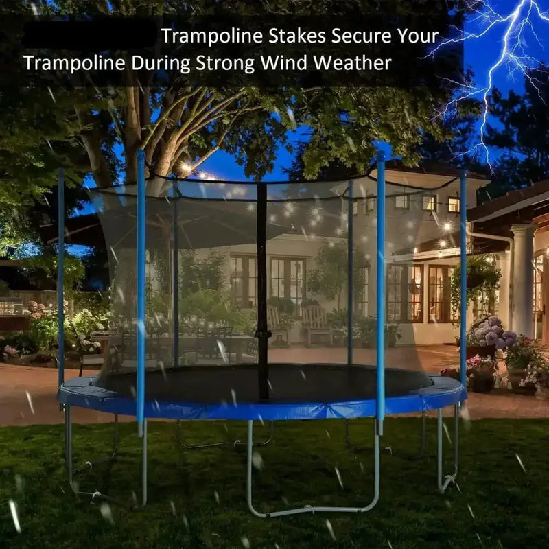 Heavy-Duty U-Shaped Galvanized Steel Trampoline Stakes by Habicare