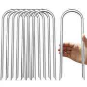 Heavy-Duty U-Shaped Galvanized Steel Trampoline Stakes by Habicare