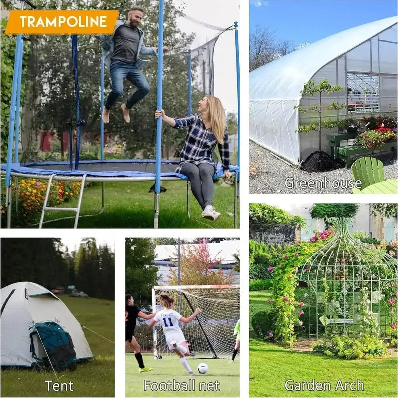 Heavy-Duty U-Shaped Galvanized Steel Trampoline Stakes by Habicare
