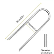 Heavy-Duty U-Shaped Galvanized Steel Trampoline Stakes by Habicare