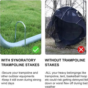 Heavy-Duty U-Shaped Galvanized Steel Trampoline Stakes by Habicare