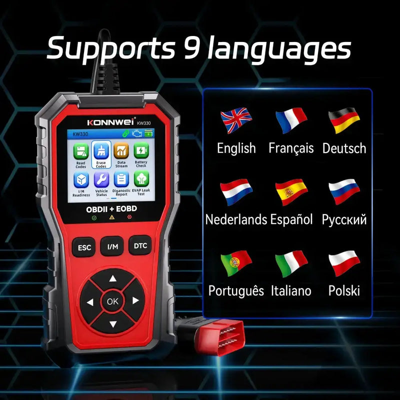 Car Diagnostic Scanner with Battery Test, Fault Code Reader & Real-Time Data Display by Habicare