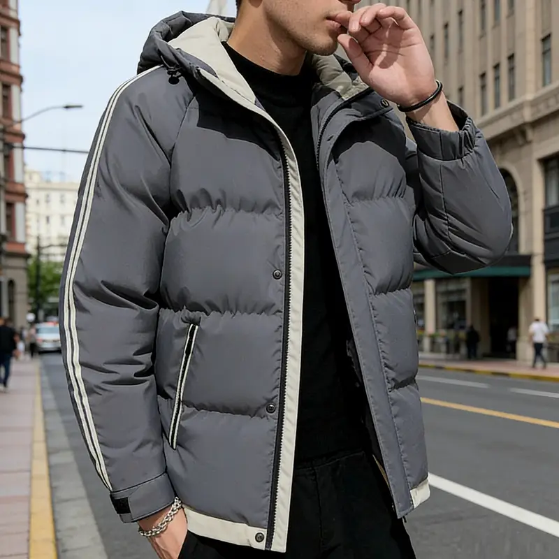 Men's Winter Jacket Grey L - 4XL by dealonline.co.nz