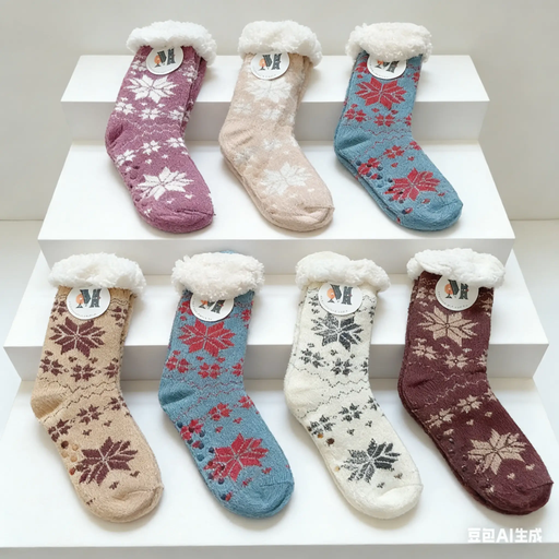 24 Pairs Womens Slipper Fuzzy Socks Winter Super Warm Soft Socks with Grippers by dealonline.co.nz