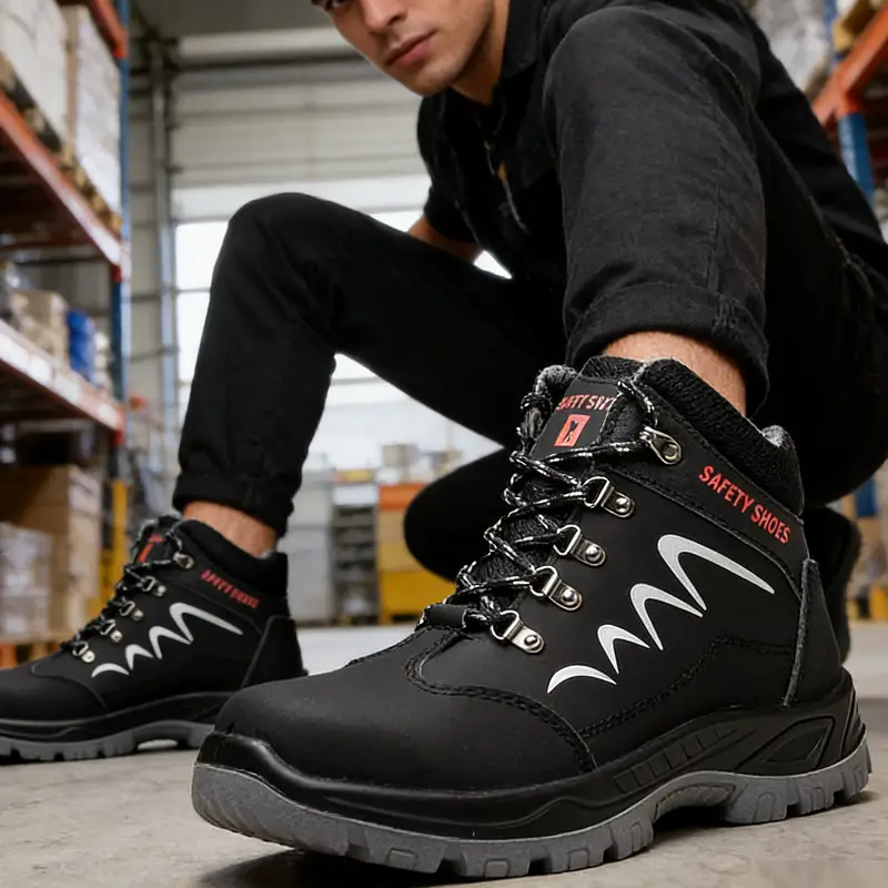 Work Safety Shoes Breathable Steel Cap Industrial Lightweight Construction by dealonline.co.nz