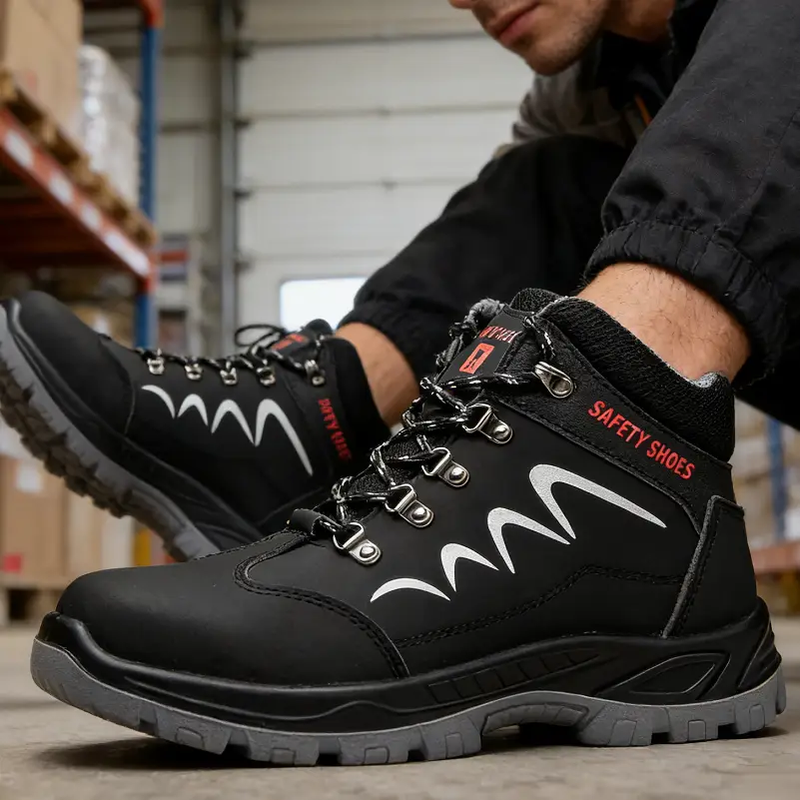 Work Safety Shoes Breathable Steel Cap Industrial Lightweight Construction by dealonline.co.nz
