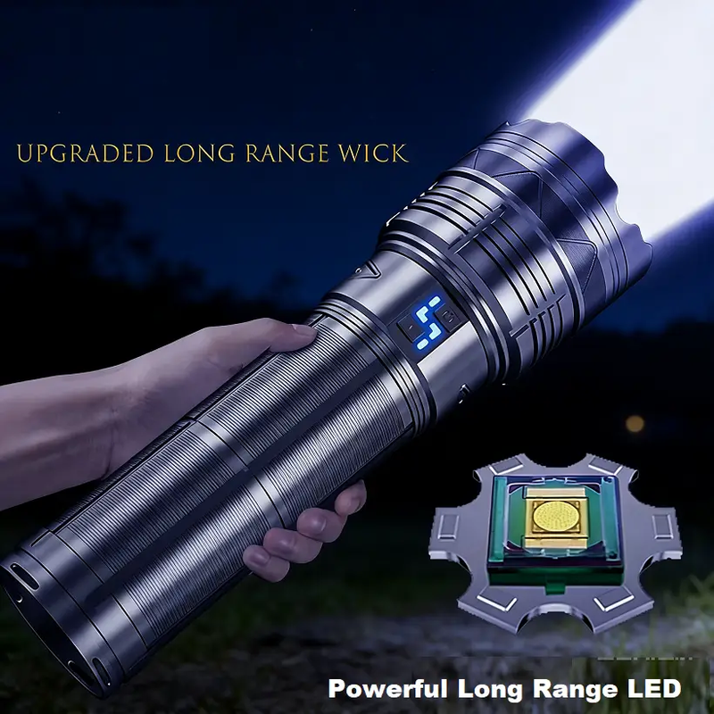 Long Range Powerful USB Input and Output Rechargeable LED Flashlight 30W 1500m by dealonline.co.nz