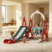 Multi-Colour Plastic Indoor/Outdoor Slide and Swing with Basket by dealonline.co.nz