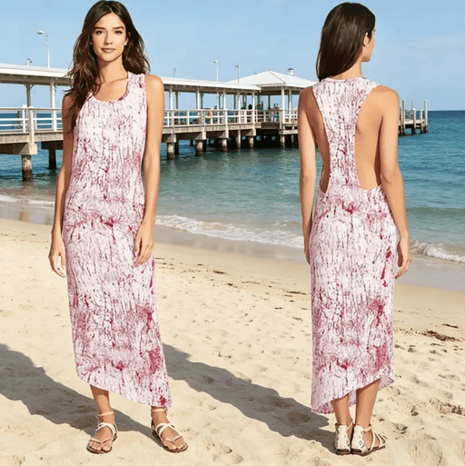 dealonline.co.nz dealonline.co.nz Sleeveless Abstract Print Maxi Dress - M Betro Simone Sleeveless Abstract Print Maxi White Blue