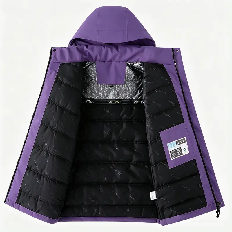 Thickened Lined Heated Jacket Waterproof Purple by dealonline.co.nz