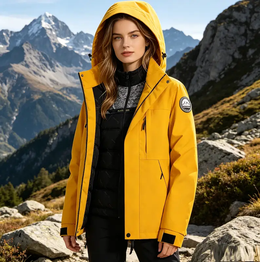 Thickened Lined Heated Jacket Waterproof Yellow by dealonline.co.nz