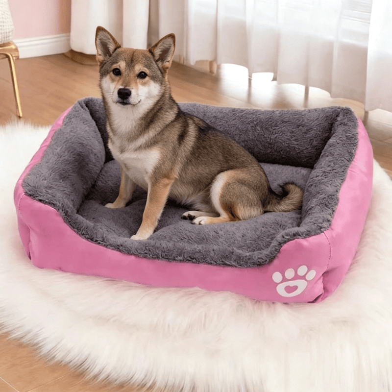 Colourful Calming Dog Bed Warming Washable L 66cm PINK by dealonline.co.nz