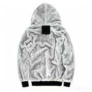 Fleece Lining Thermal Hood Jacket BLACK/5XL by dealonline.co.nz