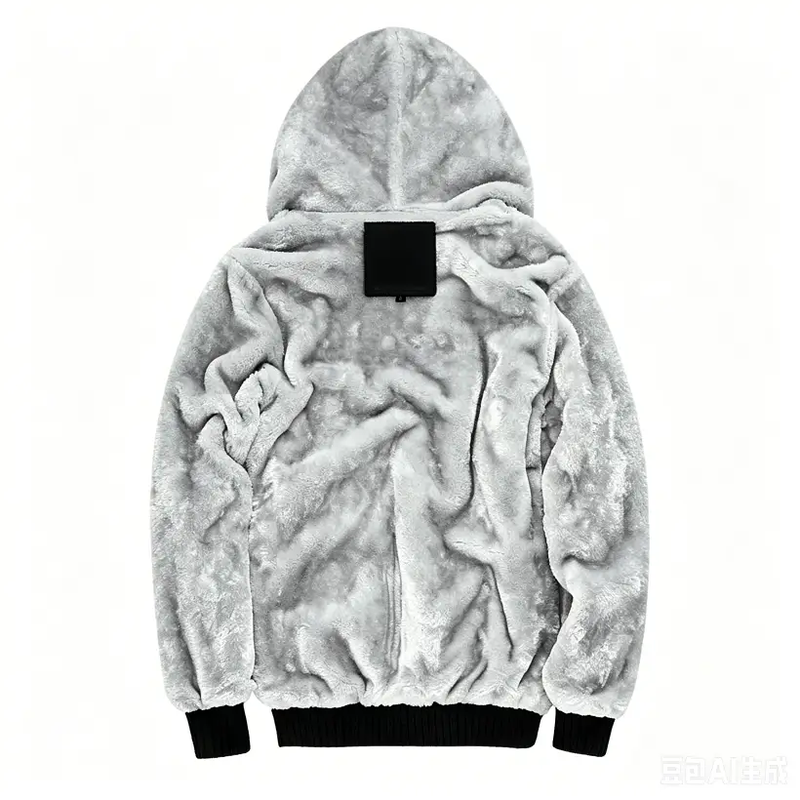 Fleece Lining Thermal Hood Jacket BLACK/5XL by dealonline.co.nz