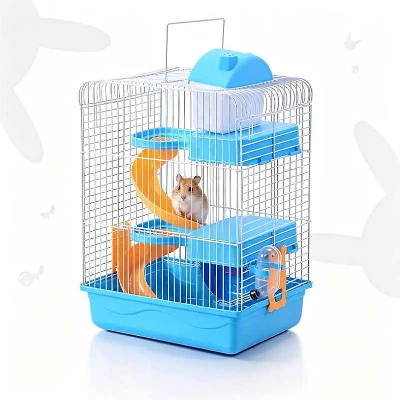 3 Tiers Gorgeous Hamster Mouse Cage pet toy Storey Fantasia Cage Castle - Pink by dealonline.co.nz