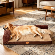 100 x 80cm M Pet Sofa Bed with L-Shaped Cushioned Support Pillow by dealonline.co.nz