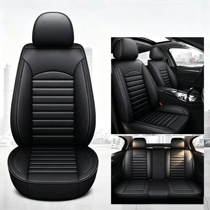 Car Seat Cover Faux Leather Cushion 5 Seater Full Set Front & Rear by dealonline.co.nz