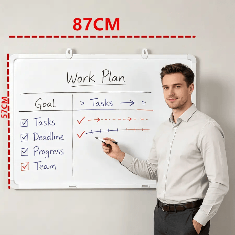 Whiteboard Magnetic Double Sides 87X57CM by dealonline.co.nz