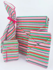 Waste Free Celebrations Furoshiki Wrapping Cloths Feliz Navidad Fiesta - 4 Furoshiki Gift Wraps Feliz Navidad Fiesta - 4 Furoshiki Gift Wraps