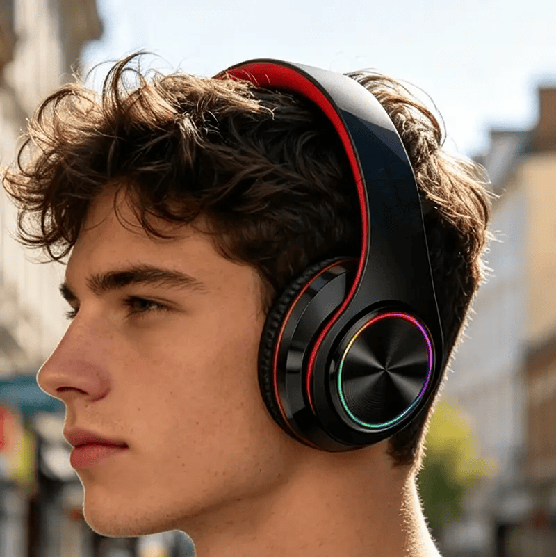 dealonline.co.nz dealonlinenz Wireless bluetooth Headset Headphones Foldable Stereo Earphones LED Super Wireless Bluetooth Headset Foldable LED Earphones