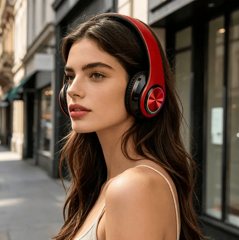 dealonline.co.nz dealonlinenz RED/B- Wireless Bluetooth Headset Headphones Foldable Stereo Earphones LED Super RED/B- Wireless Bluetooth Headset Headphones Foldable Stereo Earphones LED Super