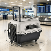 dealonline.co.nz Deal Online NZ 70cm - Wheeled Plastic Airline Travel Cage/Carrier/Crate 70cm - Wheeled Plastic Airline Travel Cage/Carrier/Crate