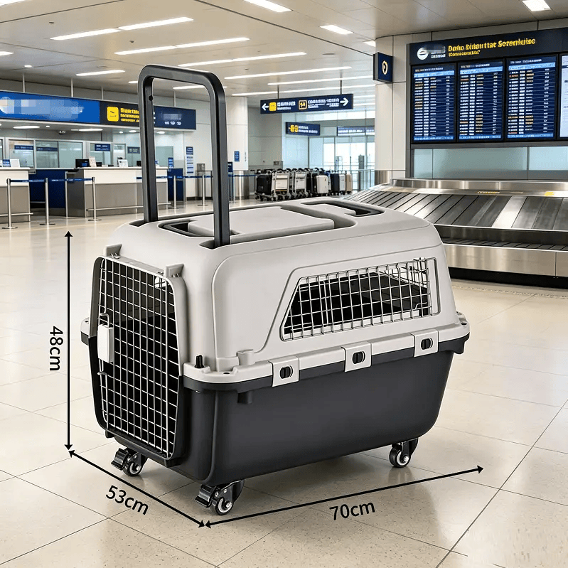 dealonline.co.nz Deal Online NZ 70cm - Wheeled Plastic Airline Travel Cage/Carrier/Crate 70cm - Wheeled Plastic Airline Travel Cage/Carrier/Crate