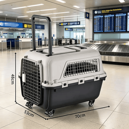 dealonline.co.nz Deal Online NZ 70cm - Wheeled Plastic Airline Travel Cage/Carrier/Crate 70cm - Wheeled Plastic Airline Travel Cage/Carrier/Crate