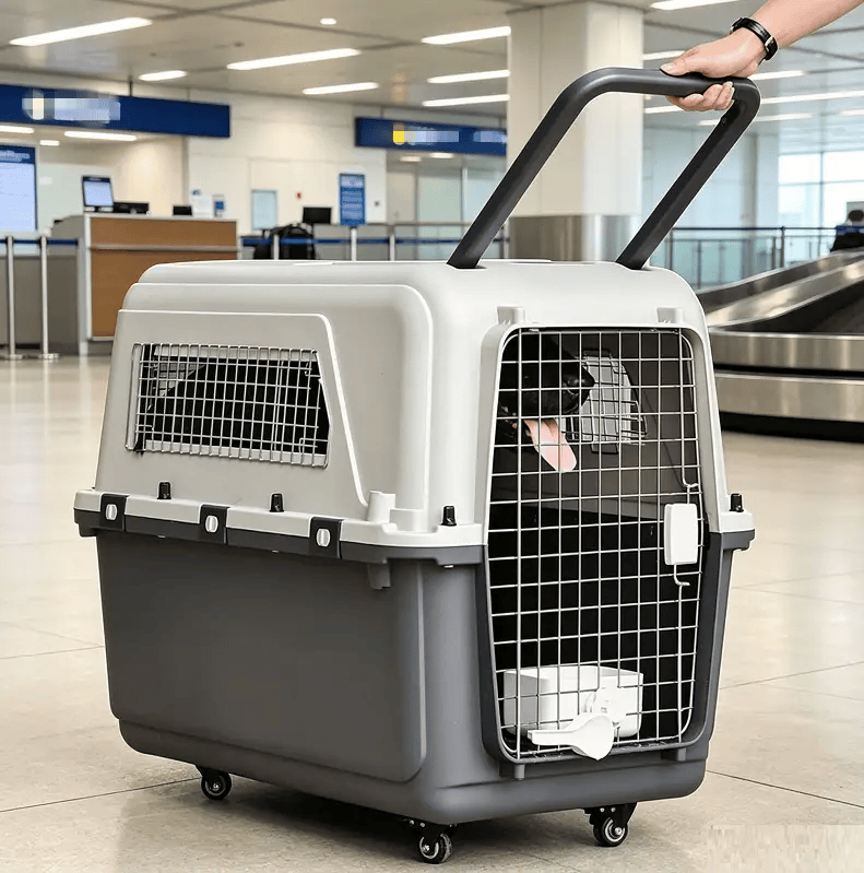 dealonline.co.nz Deal Online NZ 84cm Wheeled Airline Travel Pet Cage Carrier Crate 84cm Wheeled Airline Pet Carrier Crate For Travel