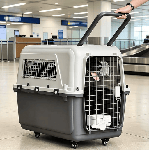 dealonline.co.nz Deal Online NZ 84cm Wheeled Airline Travel Pet Cage Carrier Crate 84cm Wheeled Airline Pet Carrier Crate For Travel