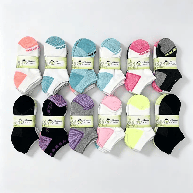 dealonline.co.nz dealonlinenz (36 Pairs) 4-6 Years Kids' Ankle Socks Cushion Socks Kids Ankle Cushioned Socks 36 Pairs Mixed Colors
