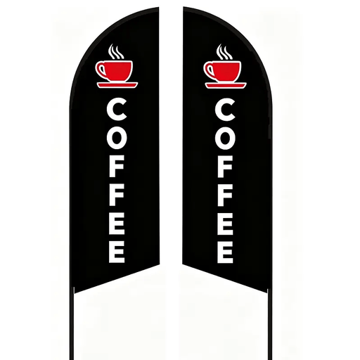 dealonline.co.nz dealonlinenz Commercial Feather Double sided Banner Flag COFFEE sign 3m Flag Only Feather Double Sided Coffee Banner Flag 3m Tall