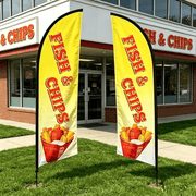 dealonline.co.nz dealonline.co.nz Fish & Chips Double sided print Flag ONLY Fish & Chips Double sided print Flag ONLY