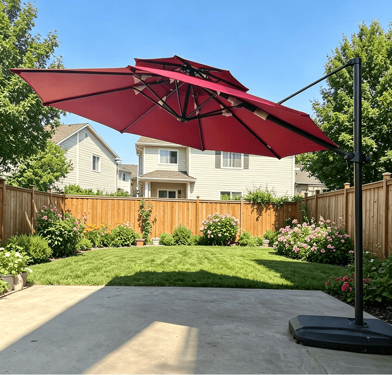 dealonline.co.nz Deal Online NZ 3M Outdoor Patio Umbrella With Base 3M Outdoor Patio Umbrella With Base Red 2.5m