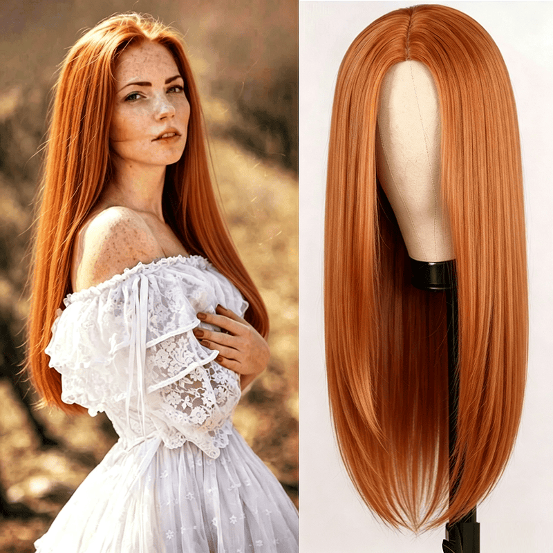 dealonline.co.nz dealonline.co.nz Orange Long  Hair Cosplay Full Wig Party Orange Long  Hair Cosplay Full Wig Party