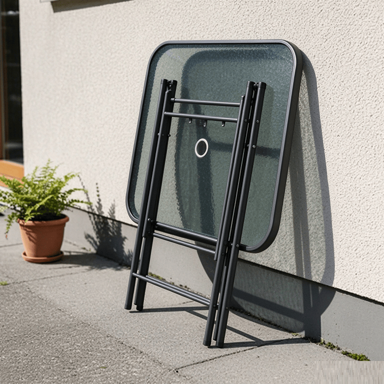 dealonline.co.nz dealonlinenz 90CM Foldable Tempered Glass Garden Table 90CM Foldable Tempered Glass Garden Table