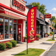 dealonline.co.nz dealonline.co.nz BURGER Pre-print Double Sided Feather Banner Flag Business Commercial BURGER Pre-print Double Sided Feather Banner Flag Business Commercial