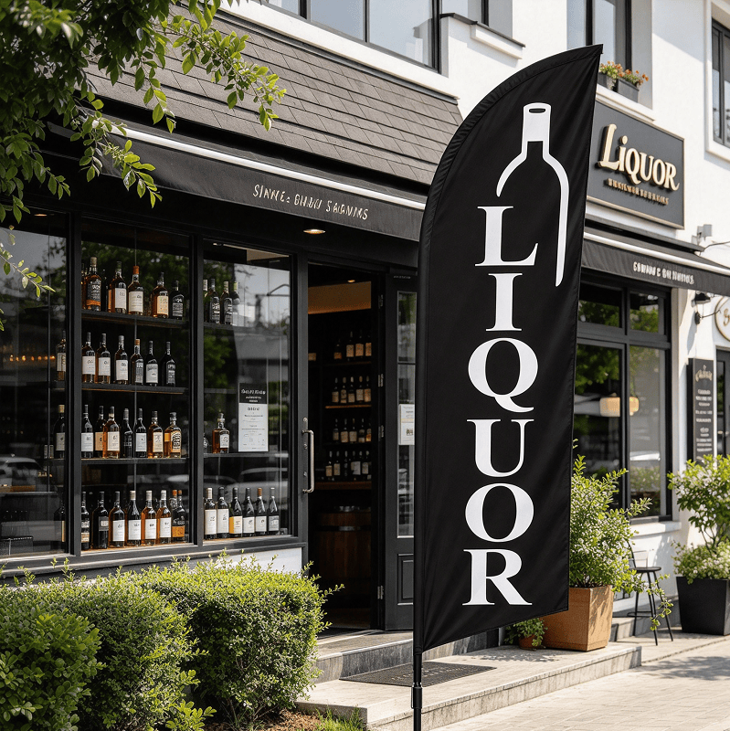 dealonline.co.nz dealonlinenz 'LIQUOR' 3.4m Ground Drill/SET Commercial Feather Banner Flag 'LIQUOR' 3.4m Ground Drill/SET Commercial Feather Banner Flag