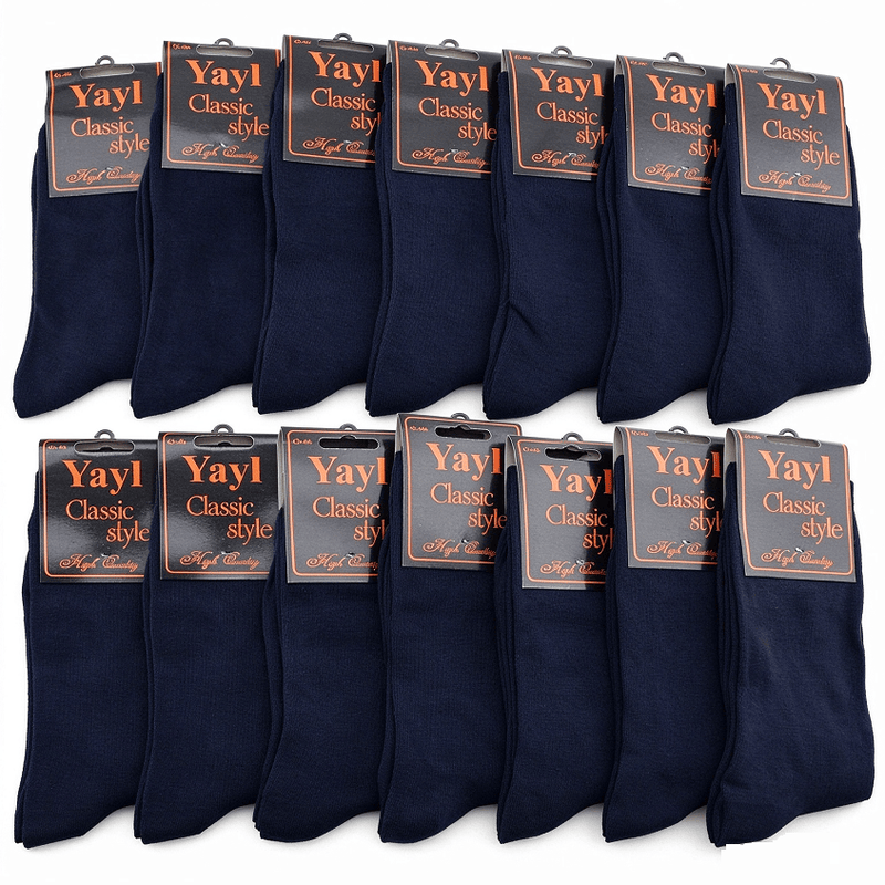 dealonline.co.nz dealonlinenz Business Socks Crew Socks Navy (12 Pairs) Men's Dress Socks - SIZE7-10 Navy Mens Business Crew Socks 12 Pairs Size 7 To 10