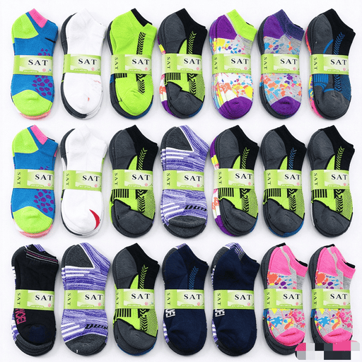 dealonline.co.nz dealonlinenz Bulk Sale Kids' Ankle Socks Cushion Socks- (60 Pairs) 6-8 Years Kids Ankle Cushioned Socks Bulk Pack 60 Pairs